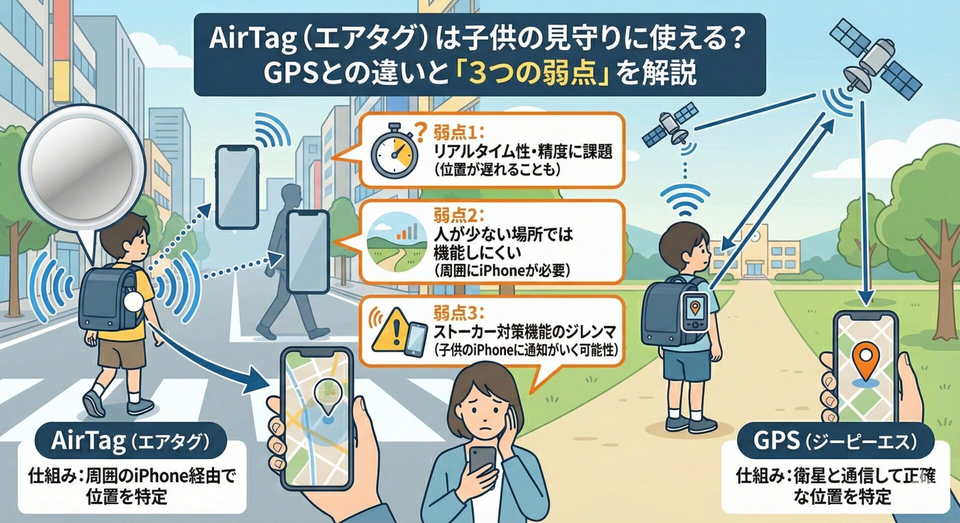 AirTag（エアタグ）は子供の見守りに使える？GPSとの違いと「3つの弱点」を解説